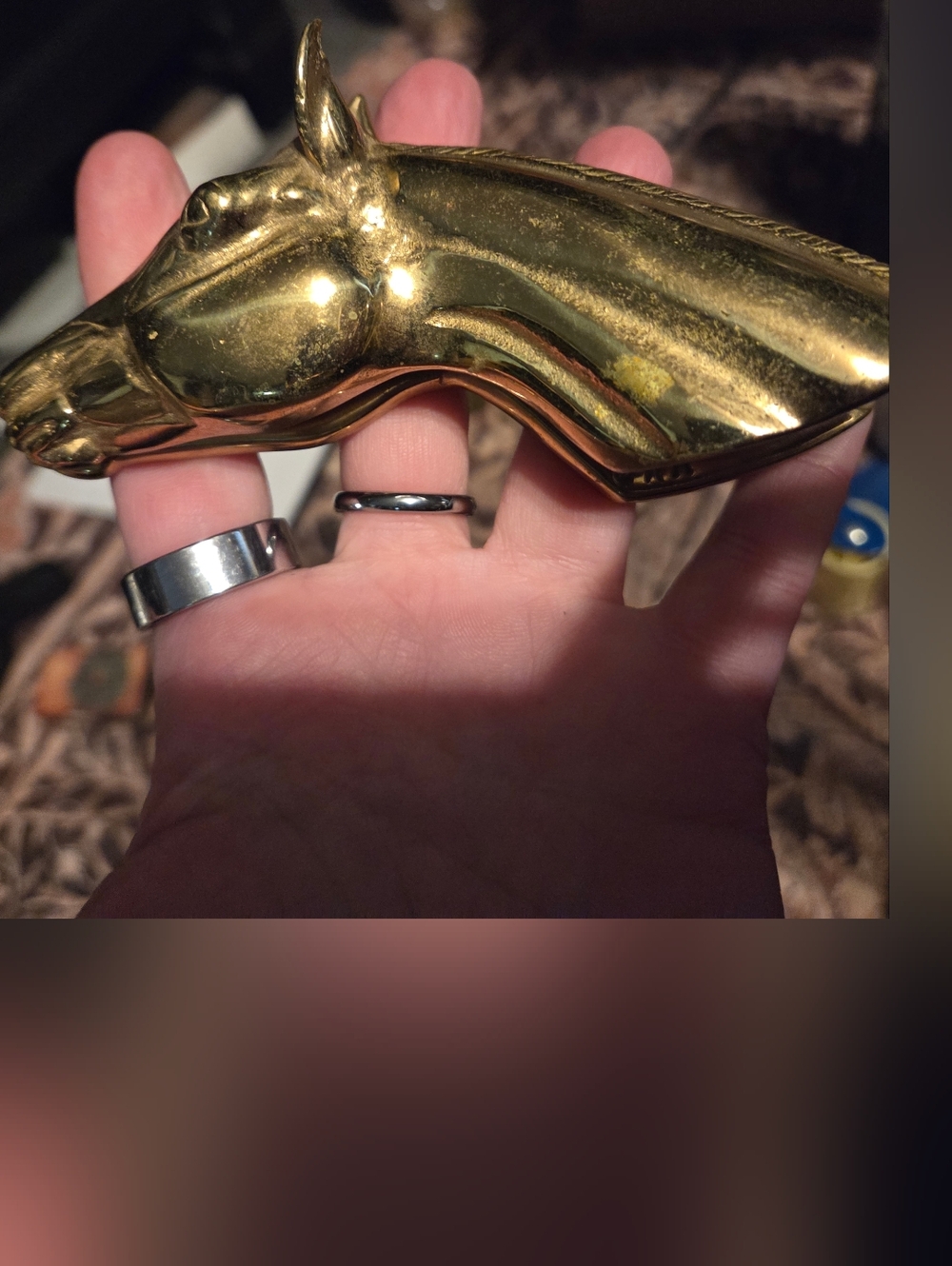 Brass Horse Head Figurine Decorative Paperweight/Clip